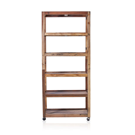 Six Shelf Display with Casters - Recycled Wood AW-Dropship