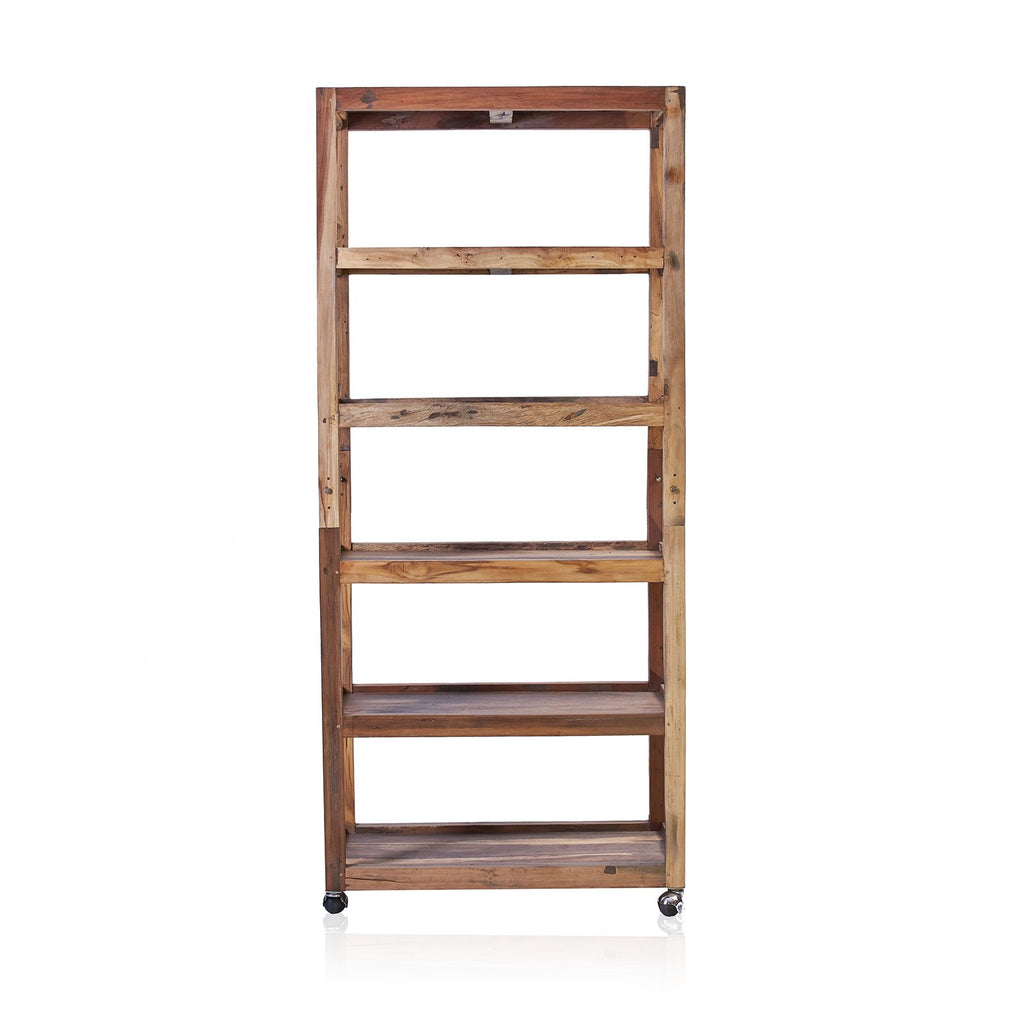 Six Shelf Display with Casters - Recycled Wood AW-Dropship