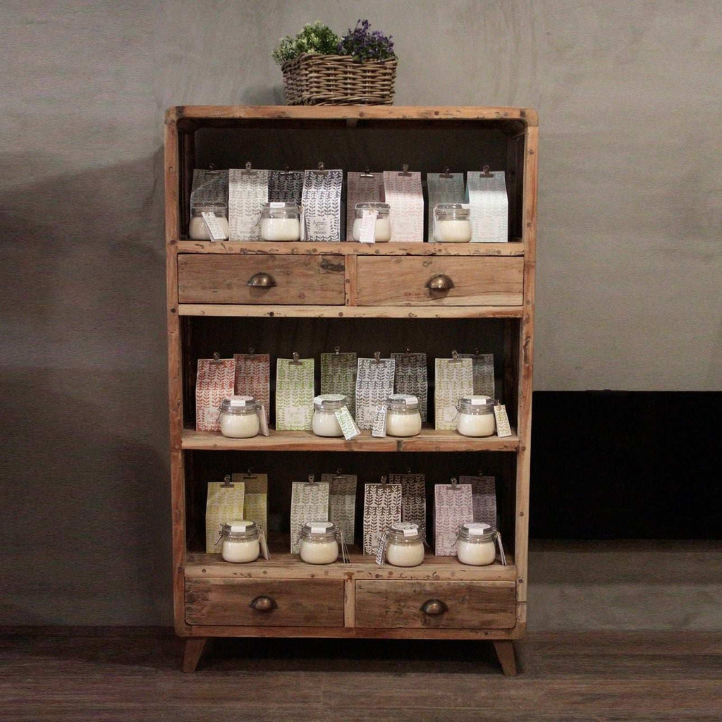 Shelf Display - Recycled Wood - 100x40x160cm AW-Dropship