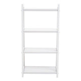Orsina White Shelf Unit with Four Slatted Shelves for Organising Books and Decor