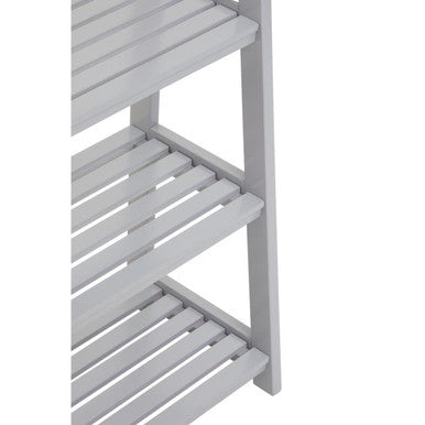 Orsina Grey Shelf Unit with Slatted Design and Multiple Storage Levels for Organising Spaces