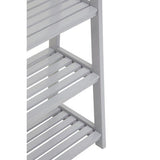Orsina Grey Shelf Unit with Slatted Design and Multiple Storage Levels for Organising Spaces