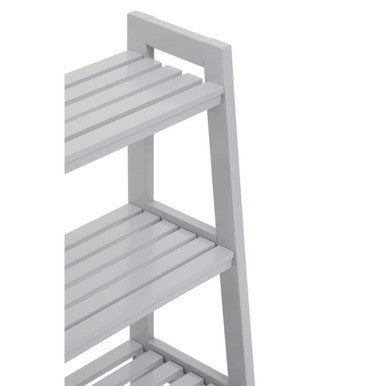 Stylish Orsina Shelf Unit with three slatted shelves in grey for modern storage solutions
