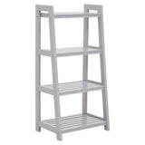 Orsina Shelf Unit in grey with four slatted shelves for stylish storage and display