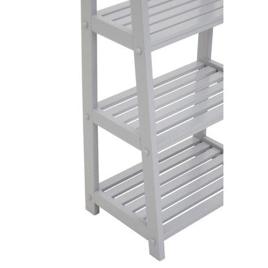 Orsina Shelf Unit in White with Four Open Slatted Shelves for Organising Books and Decor