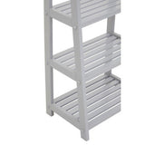 Orsina Shelf Unit in White with Four Open Slatted Shelves for Organising Books and Decor