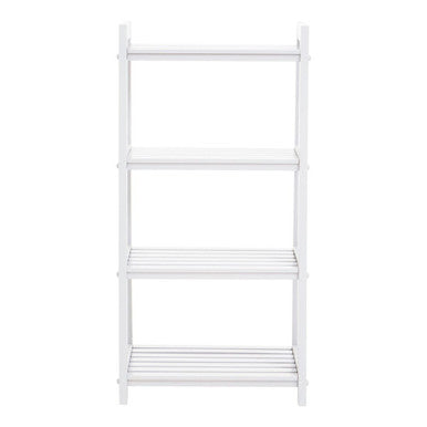 Orsina White Shelf Unit with Four Open Shelves for Organising Books and Decor