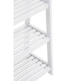 Orsina White Shelf Unit with Slatted Design for Organising Books and Decorative Items