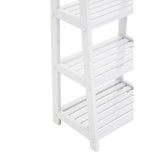 Orsina White Shelf Unit with Slatted Design, Ideal for Organising Books and Decor