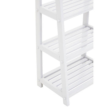 Orsina White Shelf Unit with Slatted Design, Ideal for Organising Books and Decor
