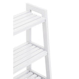 Orsina White Shelf Unit with Three Open Shelves for Storing and Displaying Items