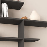Decortie Floating Shelf in sleek black finish, ideal for displaying books and decor items