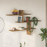Decortie Floating Shelf in a stylish design, showcasing books and plants for modern home decor