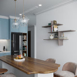 Decortie Floating Shelf elegantly displayed in a modern kitchen setting with decorative items
