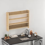 Decortie Wall Shelf in Natural Wood Finish with Three Spacious Levels for Stylish Storage