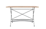 Sicily 4 Seater Teak and Wrought Iron Rectangular 120cm Garden Dining Set