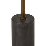 Orsina Side Table with a sleek cylindrical design and a contrasting brass accent