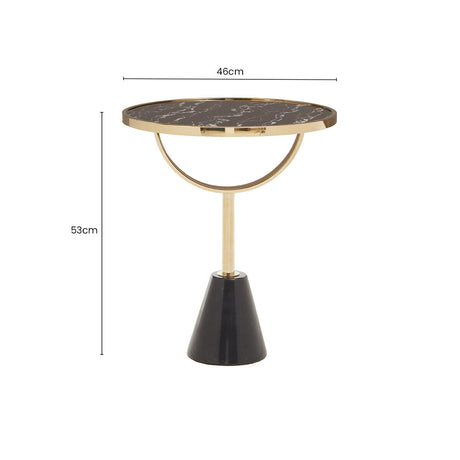 Stylish Orsina Side Table with a black marble top and gold metal base, ideal for modern interiors