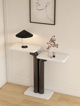 Modern Nisu Home Side Table with unique design, featuring two tiers and a stylish lamp