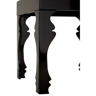 Stylish Orsina side table featuring elegant curved legs in a sleek black finish