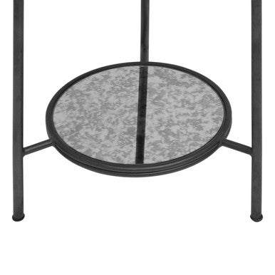 Orsina Black Side Table with Metal Frame and Glass Shelf for Modern Living Spaces