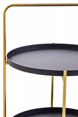 Orsina modern Side Table with two circular tiers and sleek gold frame for stylish decor