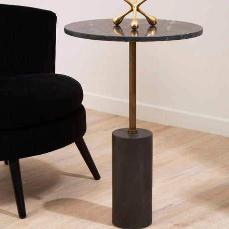 Stylish Orsina Side Table with a round marble top and elegant pedestal base