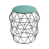 Orsina Side Table with Geometric Metal Base and Mint Green Top for Modern Home Decor