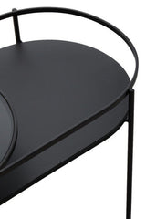 Orsina Side Table with a sleek black design and circular top for modern living spaces