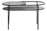 Orsina Black Side Table with Two Levels and Modern Design for Living Room or Office
