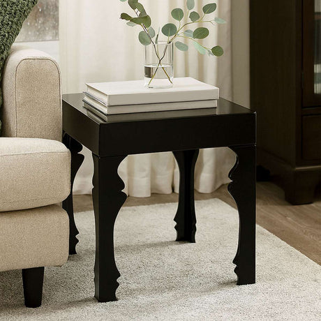 Orsina Side Table in Black with Elegant Legs, Ideal for Living Room Decor