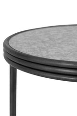Orsina Round Side Table with a Metal Frame and Textured Top for Modern Living Rooms