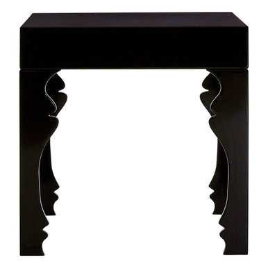 Orsina Black Side Table with Unique Cut-Out Legs for Stylish Home Decor