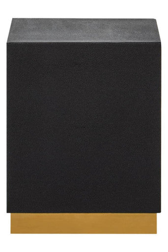 Orsina Black Side Table with Textured Finish and Gold Base for Modern Living Spaces