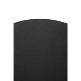 Orsina Side Table with a sleek black finish and curved top for modern living spaces