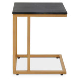Orsina Side Table with a Black Marble Top and Gold Metal Frame for Modern Living Spaces