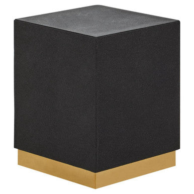Orsina Side Table in black with a gold metal base for modern living spaces