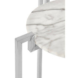 Orsina Side Table with a sleek marble top and modern chrome legs for contemporary home decor