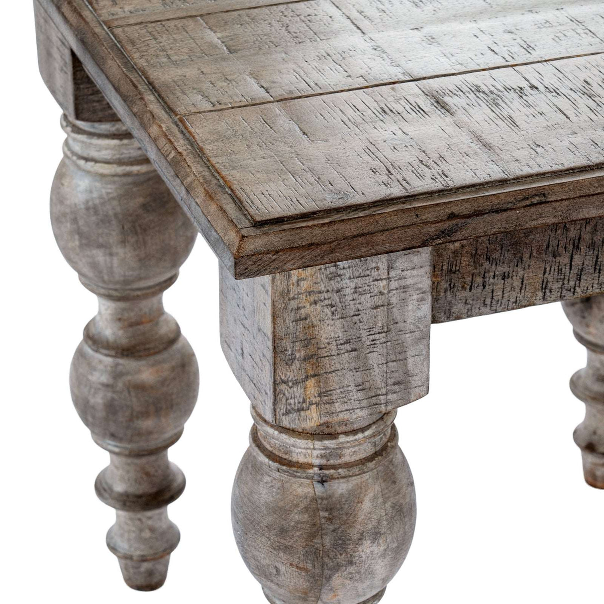Rustic Shades 4 Seasons Side Table with detailed wooden finish and turned legs for stylish living rooms