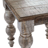 Rustic Shades 4 Seasons Side Table with detailed wooden finish and turned legs for stylish living rooms