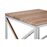 Orsina Wooden Top Side Table with Metal Frame for Modern Living Room Decor