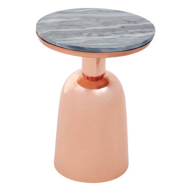 Amira Black Marble Top Copper Base Side Table Orsina
