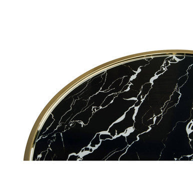 Elegant Orsina Side Table with a Black Marble Top and Gold Trim for Modern Home Decor