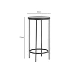 Orsina stylish black metal side table with a sleek design, 41cm diameter and 77cm height