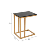 Orsina modern side table in black with gold metal frame for stylish living room decor