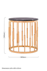 Alvaro Round Copper Finish Side Table Orsina