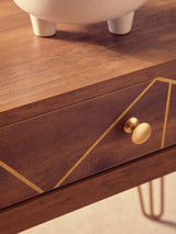 Orsina Side Table with Decorative Drawer and Elegant Gold Accents for Stylish Interiors