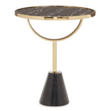 Orsina Elegant Side Table with Black Marble Top and Gold Accents for Modern Living Spaces