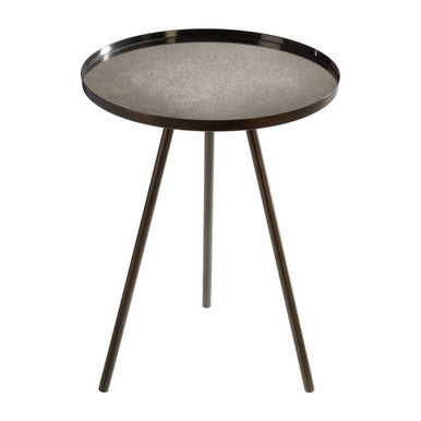 Orsina Round Side Table with Metal Legs and Textured Top for Modern Living Spaces