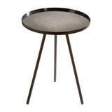 Orsina Round Side Table with Metal Legs and Textured Top for Modern Living Spaces